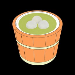 บัวลอยงาดำนมสดชาเขียว