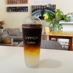 แบล็คคอฟฟี่มะนาวสด100% เย็น