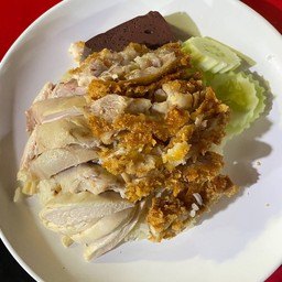 ข้าวมันไก่ต้มผสมไก่ทอด