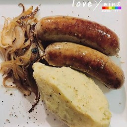 Bratwurst Sausage and Mashed potato