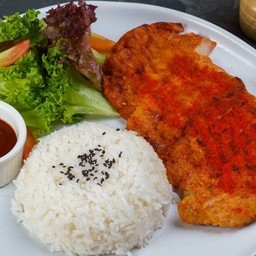 ข้าวหน้าสเต็กไก่ย่าง สไปรซี่