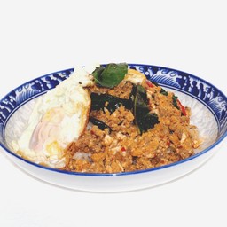 ข้าวกะเพราไข่คลุกหมูสับ