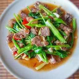 คะน้าเนื้อน้ำมันหอย (กับข้าว)