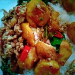 ข้าวกะเเพราเต้าหู้หมูสับ