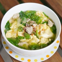 ต้มจืดไข่น้ำใส่หมูสับใส่ผักกาด