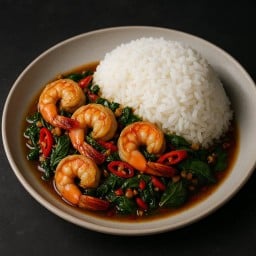 ข้าวกะเพรากุ้ง