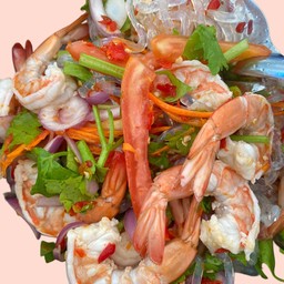 ยำเส้นแก้วกุ้งสุก