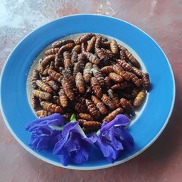 หนอนไหมทอด