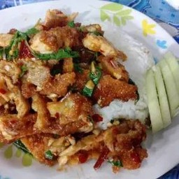 ข้าวกะเพราไก่กรอบ