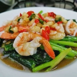 คะน้ากุ้ง (กับข้าว)