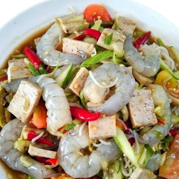 ตำซั่วแตงกุ้งสด หมูยอ