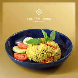 ข้าวผัดพริกแกงเขียวหวานไก่