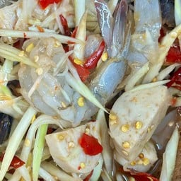 ตำหมูยอกุ้งสด