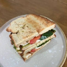 Gluten Free Pesto  Caprese Sandwich