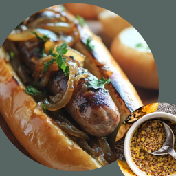 ฺSourdough Baguette + Sausage + Honey Mustard