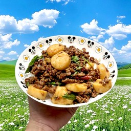 กะเพราหมูสับ+เต้าหู้ไข่