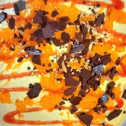 เครปวนิลา ฝอยทอง บราวนี่กรอบ+อัลมอนด์