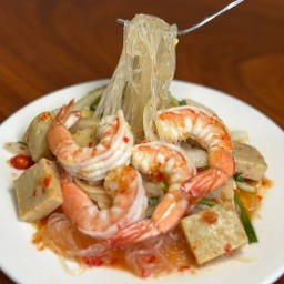 ยำวุ้นเส้นหมูยอกุ้งสด