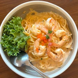 สปาเกตตีซอสครีมไข่กุ้ง