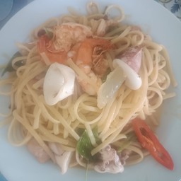 สปาเก็ตตี้เบคอนพริกแห้ง