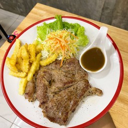 (ขายดี)สเต็กสันคอหมูพริกไทยดำ