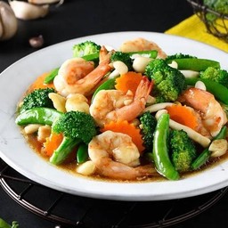 ผัดผักรวม(ราดข้าว) stir-fried mixed vagetables-with rice