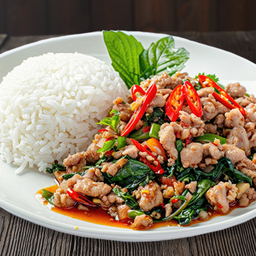 Rice +Fried Basil (ข้าว+ผัดกะเพรา)