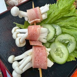 เห็ดหลินขาวพันเบคอน