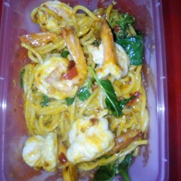 สปาเก็ตตี้กุ้งพริกเผา