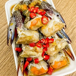 ปูม้าปนไข่ดองซีอิ๊วเกาหลี  ( เมนูตามฤดูกาล ) [นน 350 กรัม/กล่อง]