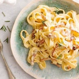 Fettuccine Carbonara Sukiyaki