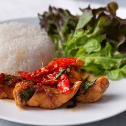 Rice+ Deep Fish Chilli Sauce (ข้าว +ปลาราดพริก)