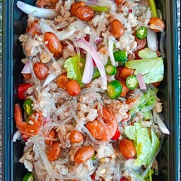 ยําวุ้นเส้นโบราณ (มีวุ้นเส้นหมูสับกุ้งแห้งถั่วลิสง)