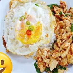 ข้าวกะเพราไก่+ไข่ดาว