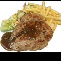 สเต็กอกไก่พริกไทดำ