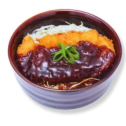 ข้าวหน้าหมูทอดราดซอสมิโซะ