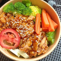 ข้าว+ไก่ทอดซอสเผ็ดเกาหลีเผ็ดมากๆ