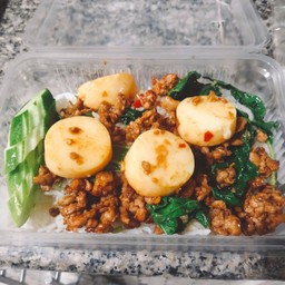 ผัดกระเพราหมูสับเต้าหู้