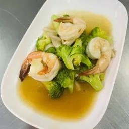 บล็อคโคลี่ผัดกุ้ง