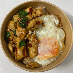 ข้าว+ กระเพราไก่ไข่ดาว