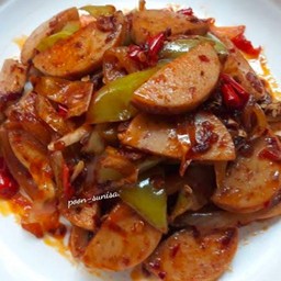 ผัดหมูยอพริกเผาราดข้าว