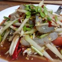 ตำมะม่วงปลาร้ากุ้งสด