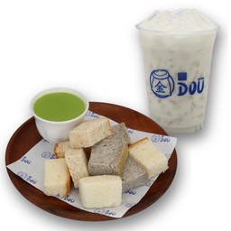 Set ขนมปังสังขยา+น้ำเต้าหู้เย็น