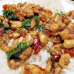 กระเพราไก่ราดข้าว