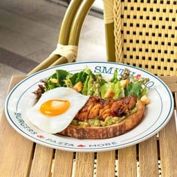 Grilled Chicken and Guacamole Toast