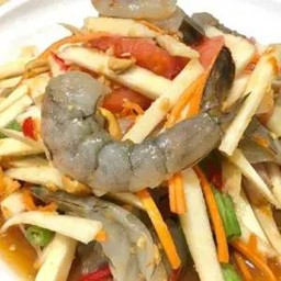 ตำไทยยอดพร้าวกุ้งสด