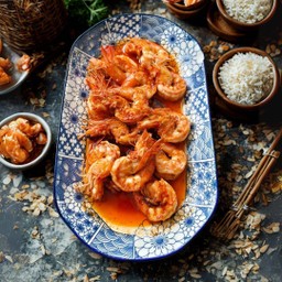 กุ้งเกษตรน้ำเค็มทอดเกลือ ครึ่งโล