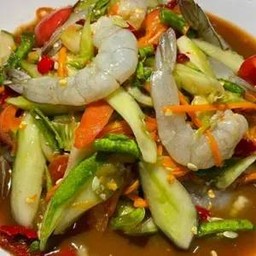 ตำแตงปูปลาร้ากุ้งสด