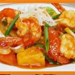 ผัดเปรี้ยวหวานกุ้ง