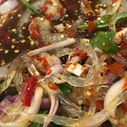 ยำเส้นแก้วปลาร้ากุ้งสด